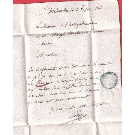 MARQUE 73 CHATEAU LANDON SEINE ET MARNE 1816 POUR MELUN INDICE 10