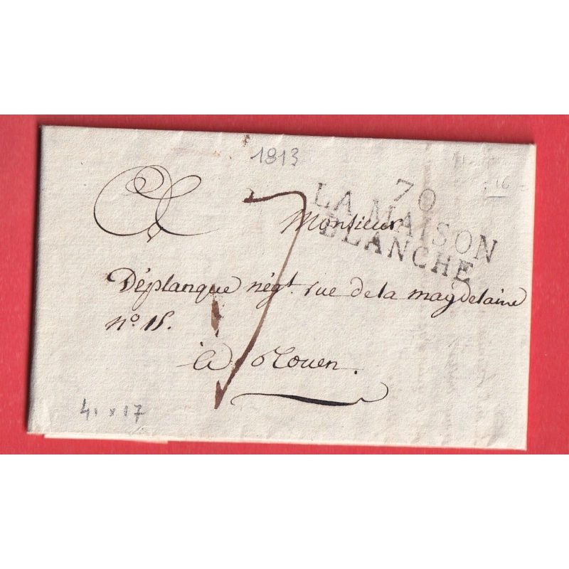 MARQUE 70 LA MAISON BLANCHE SAONE ET LOIRE 1813 ROUEN SEINE INFERIEURE INDICE 16