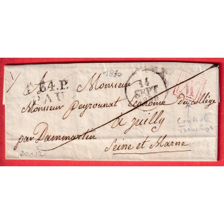 MARQUE P64P PAU BASSES PYRENEES JUILLY DAMMARTIN SEINE ET MARNE 1830 PORT VERIFIE MARQUE BANLIEUE AU DOS INDICE 12