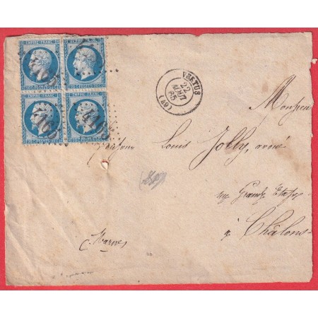 N°22 BLOC DE 4 GC 4165 VERTUS MARNE CHALONS SUR MARNE 1865