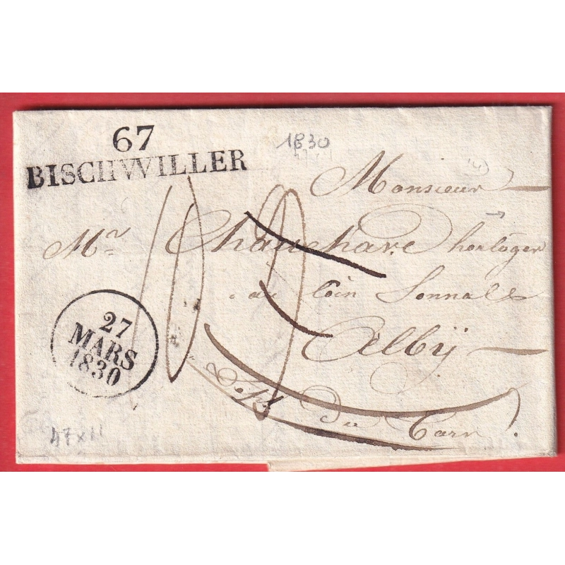 MARQUE 67 BISCHWILLER BAS RHIN 1830 INDICE 14 POUR ALBI TARN