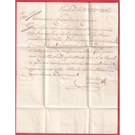 MARQUE 67 BENFELD BAS RHIN EN ROUGE 1808 POUR COLMAR INDICE 11