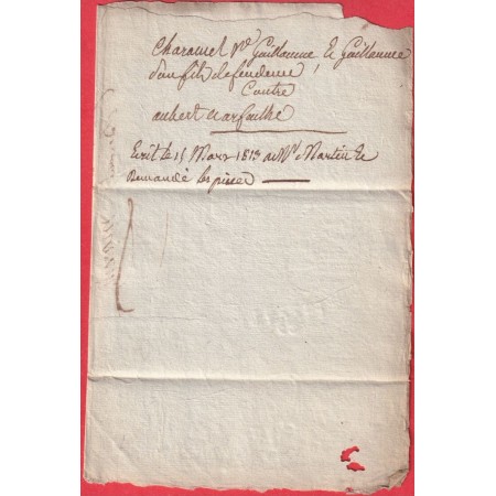 MARQUE 62 TAUVES PUY DE DOME 1809 28X8 POUR RIOMS INDICE 12