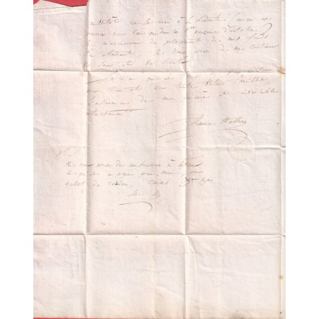 MARQUE 79 BOURBON VENDEE EN ROUGE 1814 POUR PARIS INDICE 15 LA ROCHE SUR YON