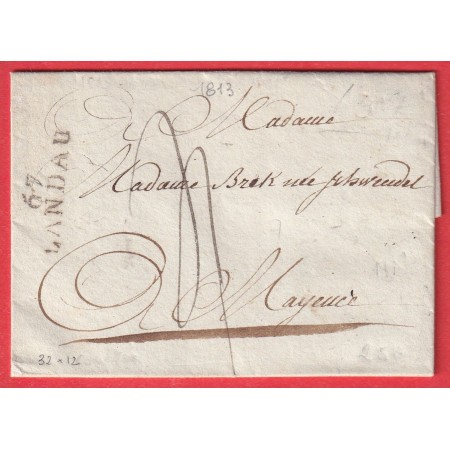MARQUE 67 LANDAU BAS RHIN 1813 MAYENCE MAINZ ALLEMAGNE INDICE 14
