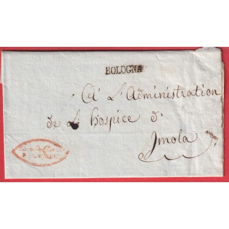 MARQUE BOLOGNA ITALIE ITALIA 1807 FRANCHISE BARADERE COMMISSAIRE DES GUERRES POUR HOSPICE IMOLA