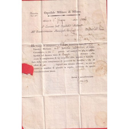 FRANCHISE HOPITAL MILITAIRE MILAN MILANO ITALIE ITALIA LUGO NEL RENO 1807 OSPEDALE MILTARE DI MILANO