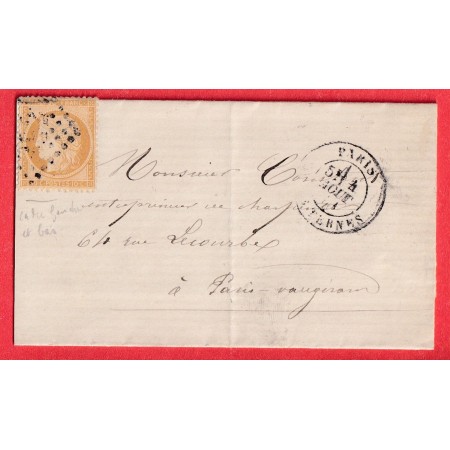 N°36 GC 3921 PARIS LES TERNES  POUR PARIS VAUGIRARD RECETTES REUNIES