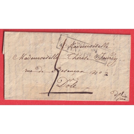 MARQUE ESSAI FEVRIER 1828 LYON RHONE DU 4 FEVRIER POUR DOLE JURA INDICE 19