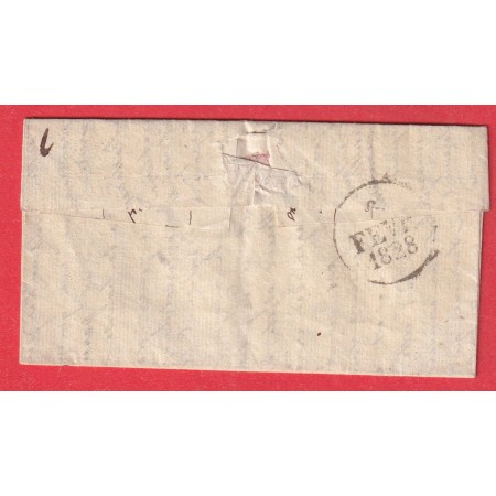 MARQUE ESSAI FEVRIER 1828 LYON RHONE DU 4 FEVRIER POUR DOLE JURA INDICE 19