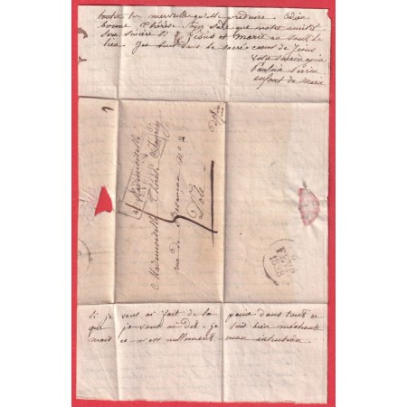 MARQUE ESSAI FEVRIER 1828 LYON RHONE DU 4 FEVRIER POUR DOLE JURA INDICE 19