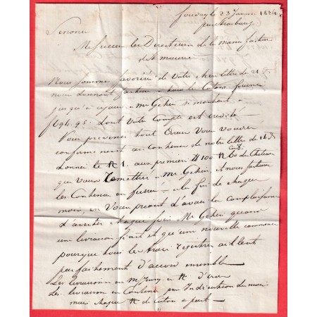 MARQUE 82 SCHIRMECK VOSGES 1824 TEXTE DE FOUDAY HAUT RHIN POUR SENONES INDICE 15