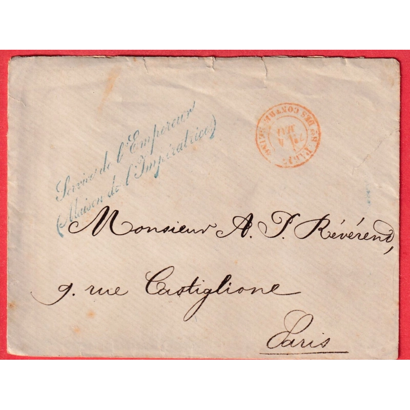 FRANCHISE SERVICE DE L'EMPEREUR MAISON DE L'IMPERATRICE PARIS CONTRE SEING