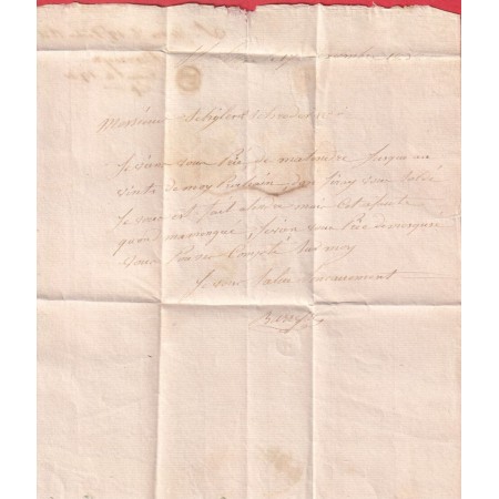 CAD TYPE 12 CASTILLON GIRONDE 1838 BOITE RURALE L SAINT TERRE + DECIME RURAL POUR BORDEAUX