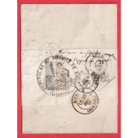 N°69 93 RECOMMANDE ROCROI ARDENNES POUR REIMS MARNE DOCUMENT JAMAIS OUVERT