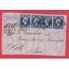 N°14 DEUX PAIRE BLEU FONCE PC 378 BESANCON DOUBS POUR DOLE JURA DEVANT DE LETTRE FRONT COVER