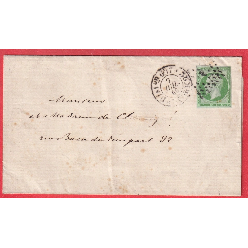 N°12 PARIS POTHION 1520 BUREAU F TARIF IMPRIME FAIRE PART DE NAISSANCE