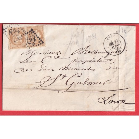 N°43A PAIRE TTB GC 822 CETTE HERAULT ST GALMIER LOIRE