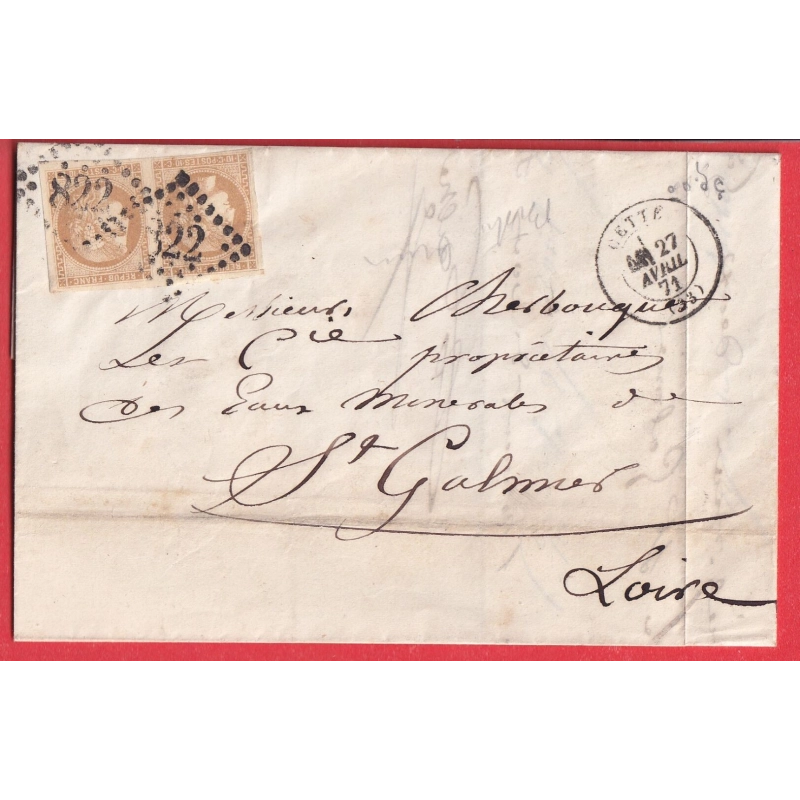 N°43A PAIRE TTB GC 822 CETTE HERAULT ST GALMIER LOIRE