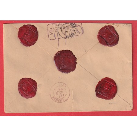 N°81 82 LE BLANC INDRE LETTRE CHARGEE HENRICHEMONT CHER AU DOS CAD ROUGE VIERZON