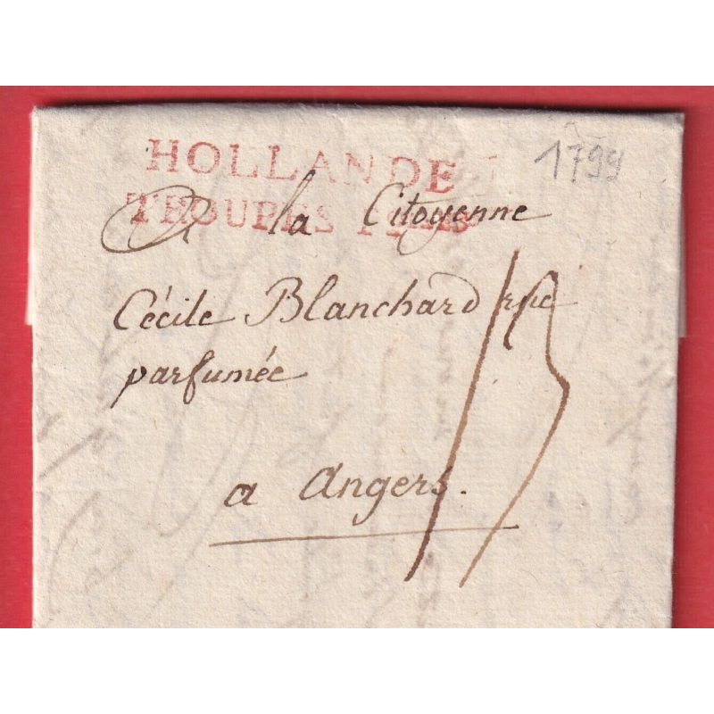 MARQUE ARMEE HOLLANDE TROUPE FRANCAISE LA HAYE AN7 1799 ANGERS MAINE ET LOIRE