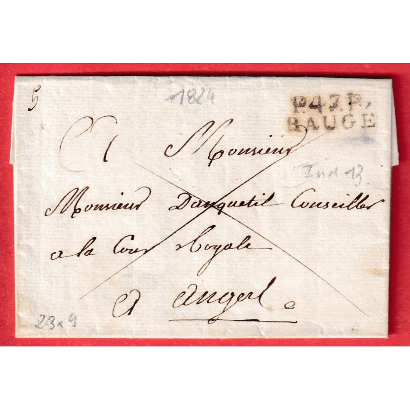 MARQUE P47P BAUGE MAINE ET LOIRE 1824 POUR ANGERS INDICE 13