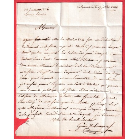 MARQUE P47P BAUGE MAINE ET LOIRE 1824 POUR ANGERS INDICE 13