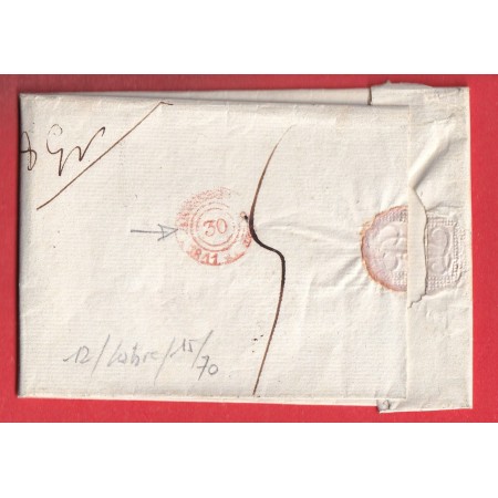 MARQUE P47P CHOLLET MAINE ET LOIRE 1811 POUR ANGERS CACHET ESSAI EN ARRIVEE INDICE 10