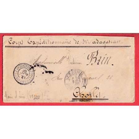 CORPS EXPEDITIONNAIRE MADAGASCAR 1895 POUR CHOLLET MAINE ET LOIRE