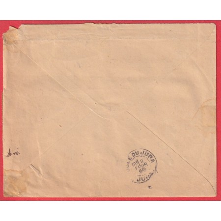 N°96 PAIRE LETTRE RECOMMANDEE LONS LE SAULNIER JURA 1899 POUR DOLE JURA