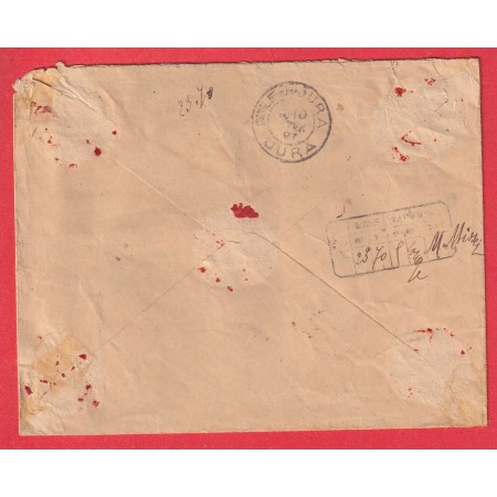 N°75 80 96 LETTRE CHARGEE AIGNAY LE DUC COTE D'OR POUR DOLE JURA