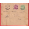 N°98 106 CHERBOURG MANCHE LETTRE RECOMMANDEE POUR MOISSEY JURA   1899