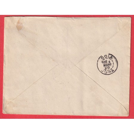 CONVOYEUR LIGNE ST LAURENT ANDELOT JURA ENVELOPPE ILLUSTREE CHAMPAGNOLE JURA TAXE 30 DOLE + POSTE ET TELEGRAPHE JURA TYPE DUVAL