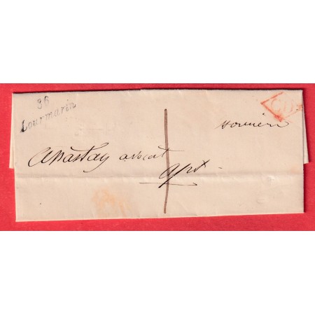 CURSIVE 86 LOURMARIN VAUCLUSE LOSANGE CD EN ROUGE TAXE LOCALE 1 POUR APT 1847