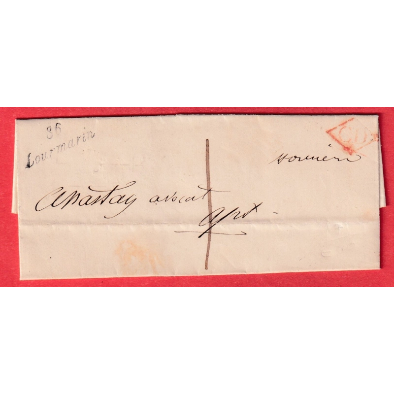 CURSIVE 86 LOURMARIN VAUCLUSE LOSANGE CD EN ROUGE TAXE LOCALE 1 POUR APT 1847