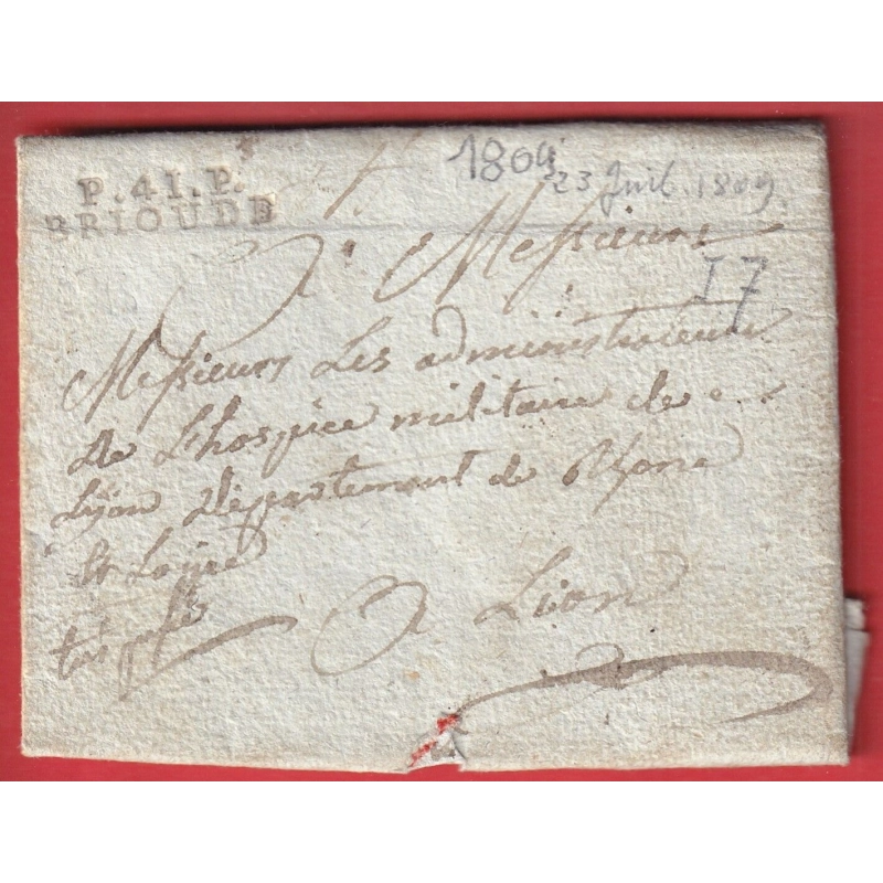 MARQUE P41P BRIOUDE HAUTE LOIRE POUR LYON 1809 INDICE 12