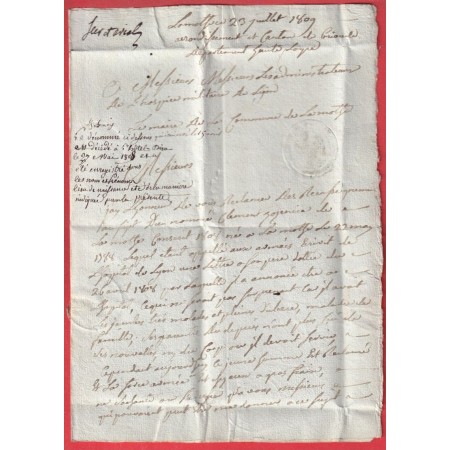 MARQUE P41P BRIOUDE HAUTE LOIRE POUR LYON 1809 INDICE 12