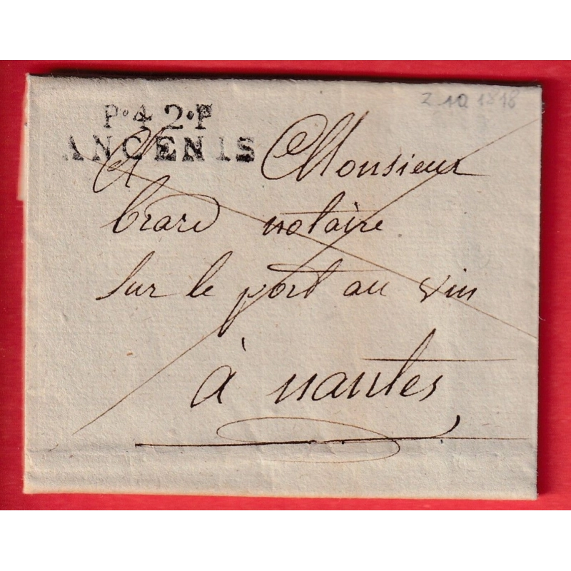 MARQUE P42P ANCENIS LOIRE INFERIEURE 1817 34X10 NANTES ATLANTIQUE INDICE 13