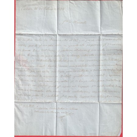 MARQUE CORDOBA ESPAGNE ESPANA CORDOUE POUR PARIS 1841 ENTREE ST JEAN DE LUZ POUR PARIS