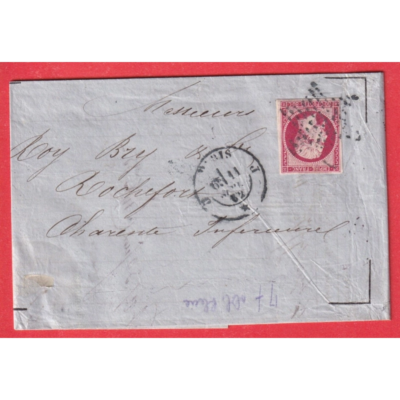 N°17B ETOILE BLEUTEE PARIS J * J CAD BLEUTE POUR ROCHEFORT CHARENTE INFERIEURE