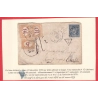 N°90 TYPE SAGE LE MANS SARTHE TAXE MANUSCRITE 4 1/2 TIMBRE TAXE 25C 2X10C + 5C ANAGNI ITALIE 1878