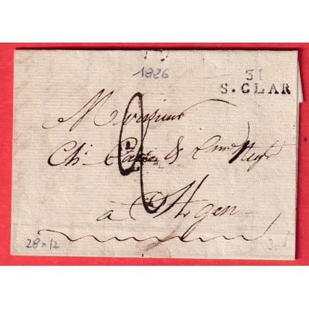 MARQUE 31 ST CLAR S.CLAR GERS 1826 POUR AGEN INDICE 12