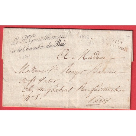 FRANCHISE  LE 1ER GENTILHOMME DE LA MAISON DU ROI PARIS PALAIS DES TUILERIES LE DUC DE LA CHATRES 1818 BAU DE LA COUR