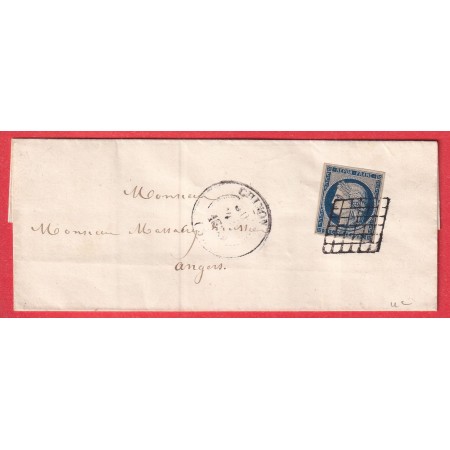 N°4 GRILLE + CAD TYPE 14 CHINON INDRE ET LOIRE RARE NON SIGNALE PAR CHEVALIER INDICE 22 SUR N°3