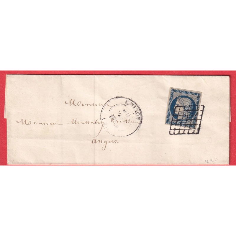 N°4 GRILLE + CAD TYPE 14 CHINON INDRE ET LOIRE RARE NON SIGNALE PAR CHEVALIER INDICE 22 SUR N°3