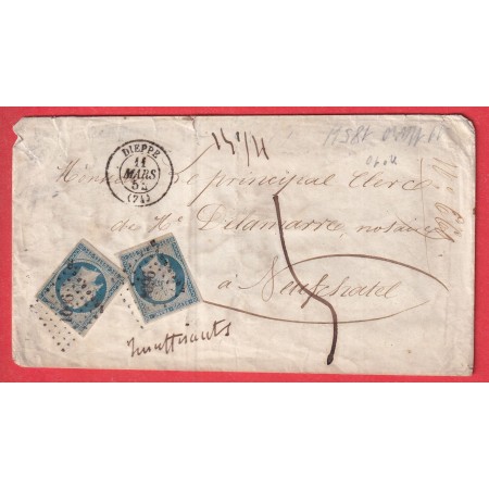 N°10 X2 TTB PC 1096 DIEPPE SEINE INFERIEURE TAXE MANUSCRIT 5 NEUFCHATEL EN BRAY