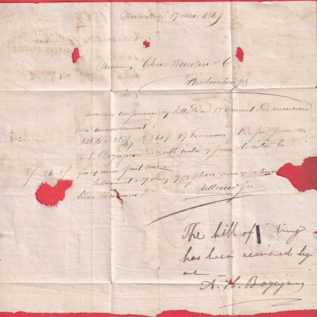 N°31 ANCRE BLEUE LIGNE U PAQ FR N°1 EN BLEU MARSEILLE POUR CONSTANTINOPLE TURQUIE TURKEY