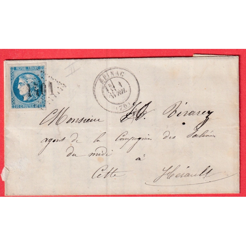 N°46B GC 1401 EPINAC SAONE ET LOIRE POUR CETTE HERAULT