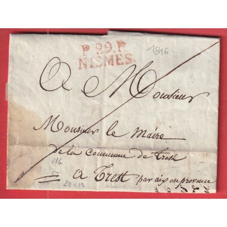 MARQUE P29P NISMES NIMES GARD EN ROUGE 1816 TRETS BOUCHES DU RHONE INDICE 9