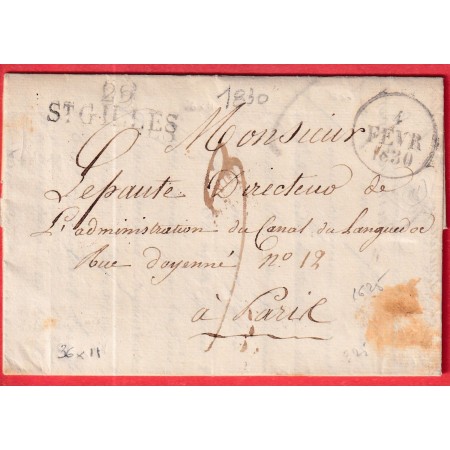 MARQUE 29 ST GILLES GARD 1830 POUR PARIS INDICE 11